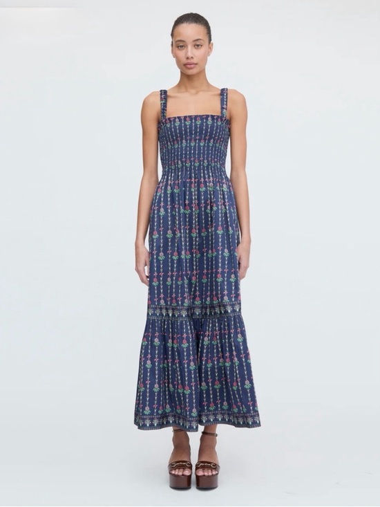 Hill House Dresses & Skirts - Hill House Navy Floral Smocked Maxi Dress with Straps